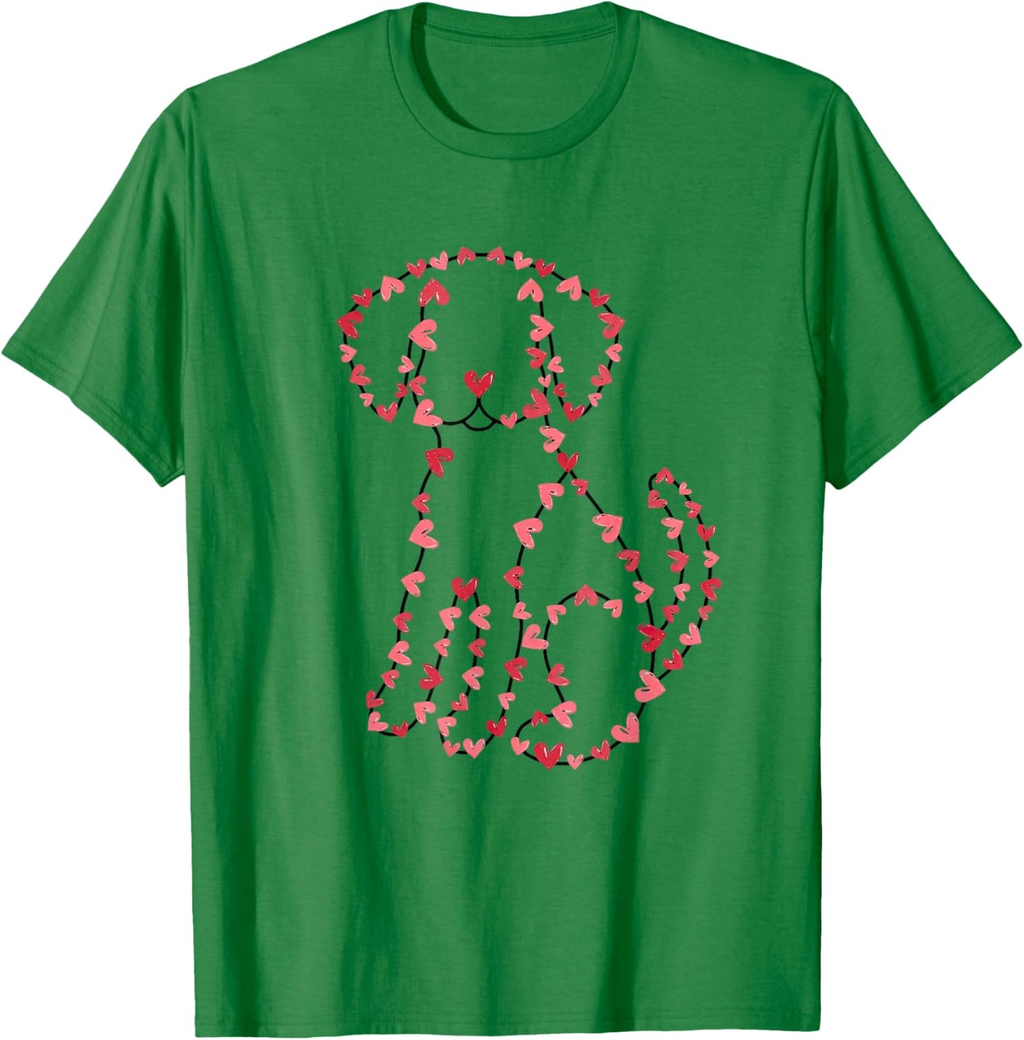 Dog Valentines Day Heart Love Puppy Dog Lover Women Girls T-Shirt - T-Shirt | Irish Green