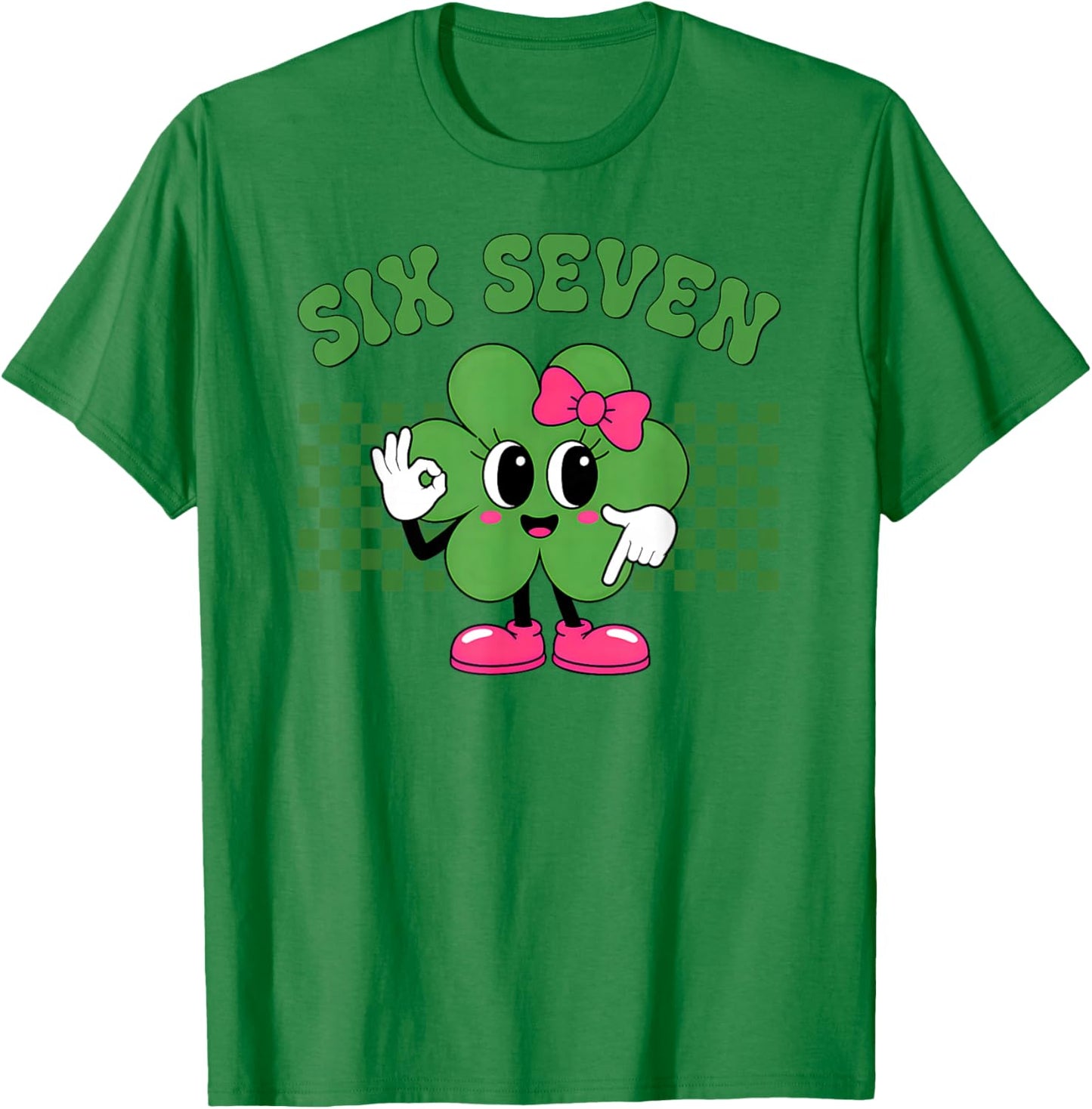Six Seven 67 Meme St Patricks Day Shamrock Boys Girls Kids T-Shirt - T-Shirt | Irish Green