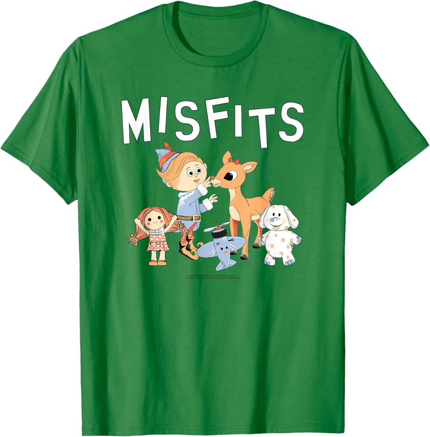 Rudolph Misfit Toys Illustration Vintage Christmas Cartoon T-Shirt - T-Shirt | Irish Green