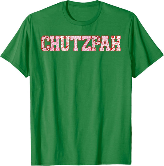 Chutzpah Retro Funny Cute Valentine Jewish Humor Couples T-Shirt - T-Shirt | Irish Green