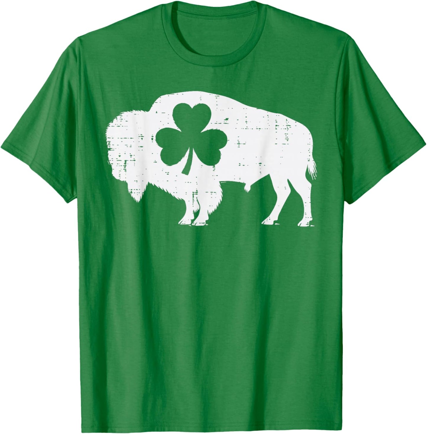 St Patricks Day Buffalo Shamrock Saint Paddys Men Women Kids T-Shirt - T-Shirt | Irish Green