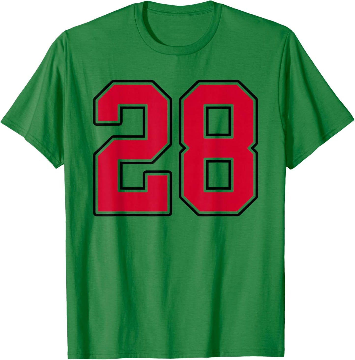 Red and Black Number 28 Jersey Player Uniform #28 T-Shirt - T-Shirt | Irish Green