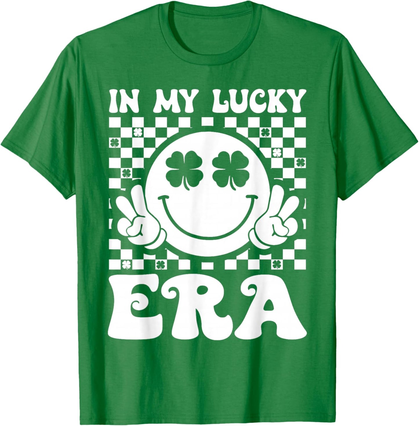 Groovy in My Lucky Era St Patricks Day Shamrock Men Women T-Shirt - T-Shirt | Irish Green