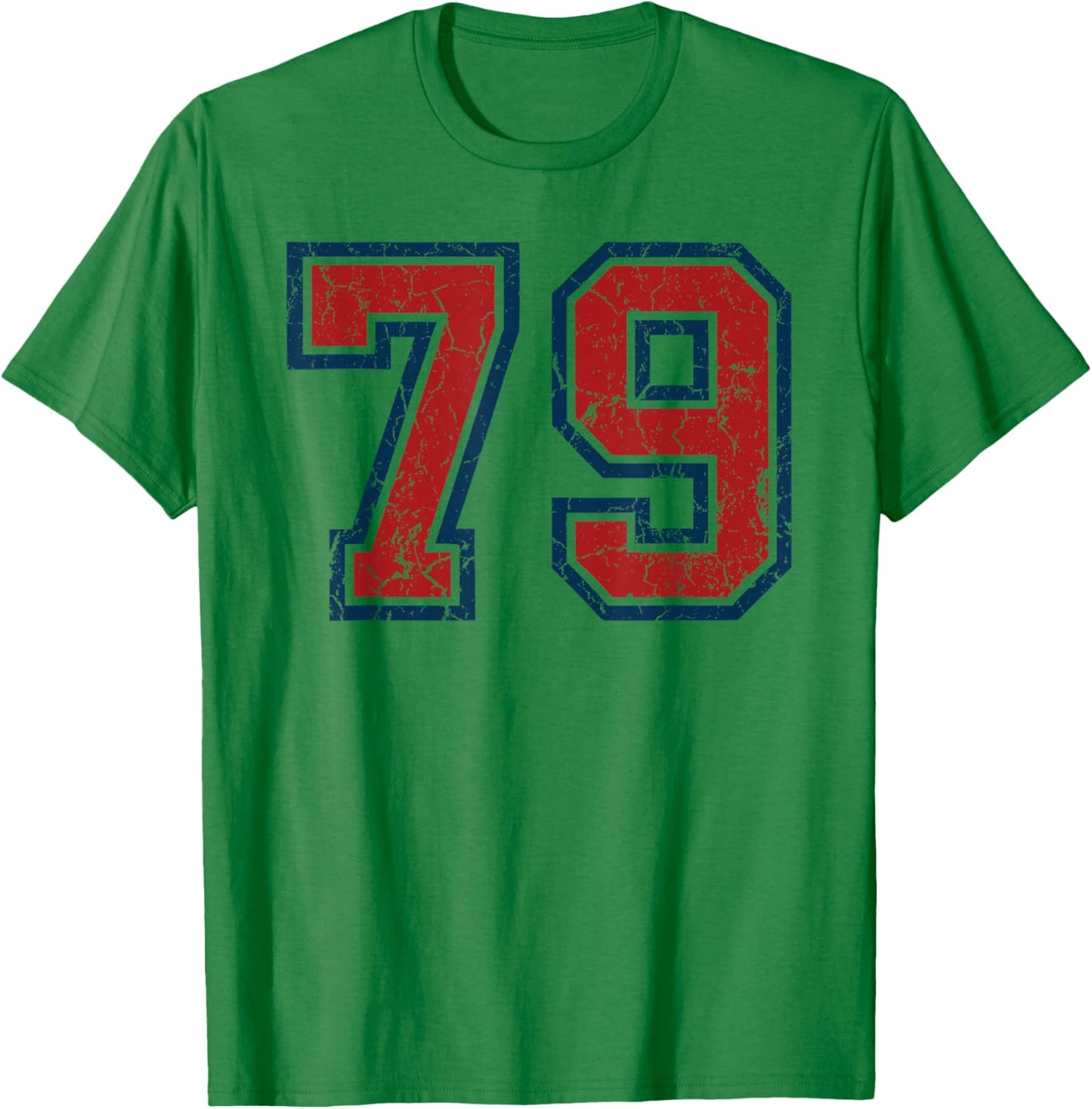 Red and Blue Sports Number 79 Jersey Uniform Player Fan T-Shirt - T-Shirt | Irish Green