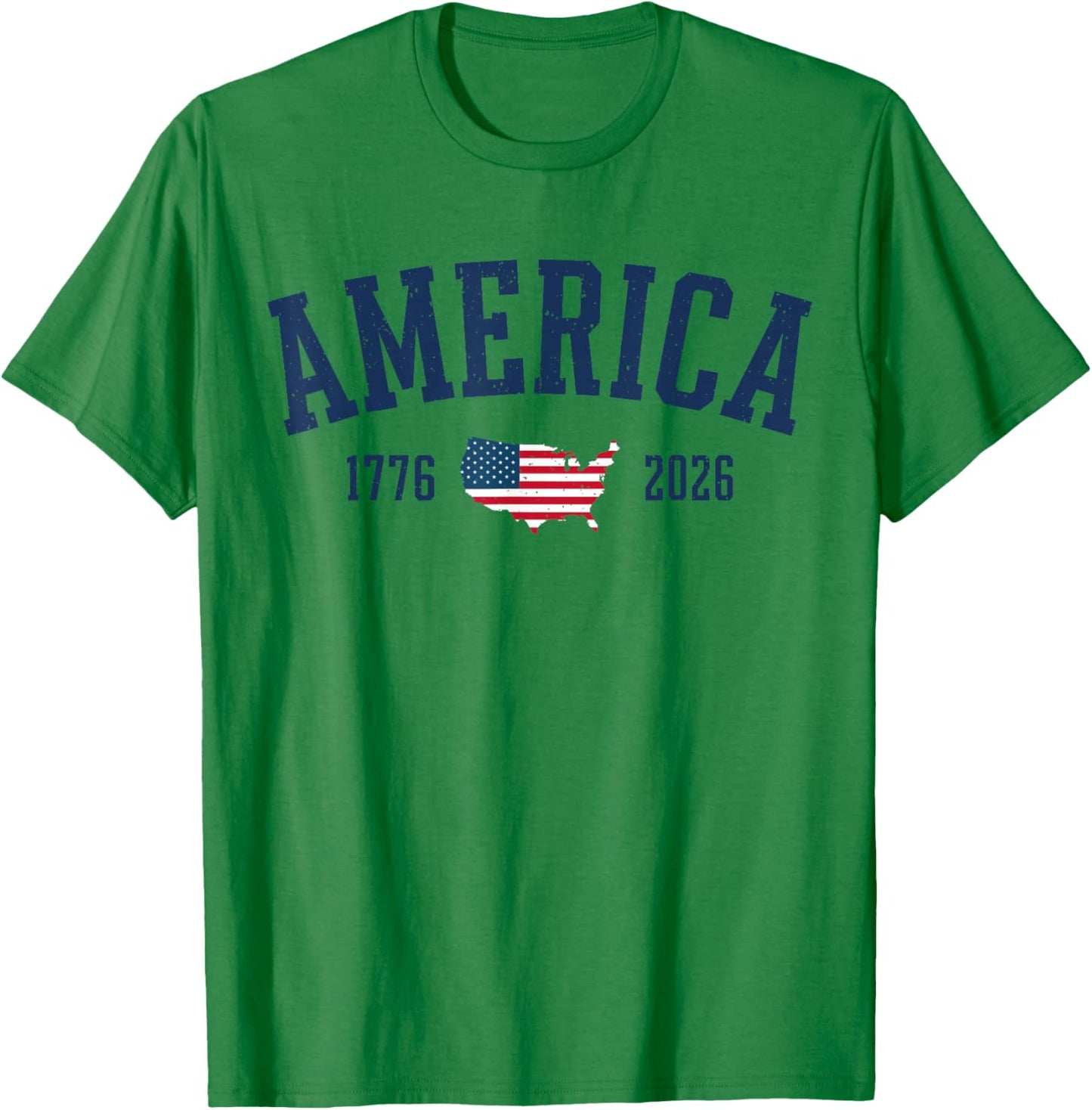 4th of July American Flag Vintage 250 Years 1776 2026 USA T-Shirt - T-Shirt | Irish Green