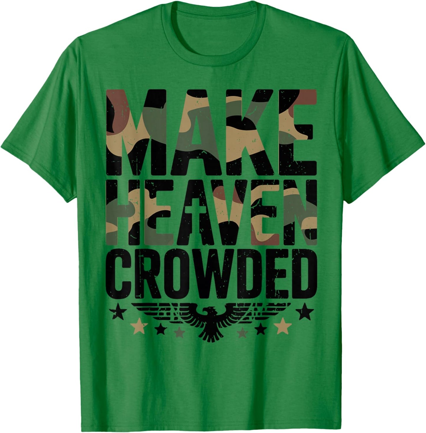 Youth Make Heaven Crowded Camouflage Jesus Camo Christian T-Shirt - T-Shirt | Irish Green