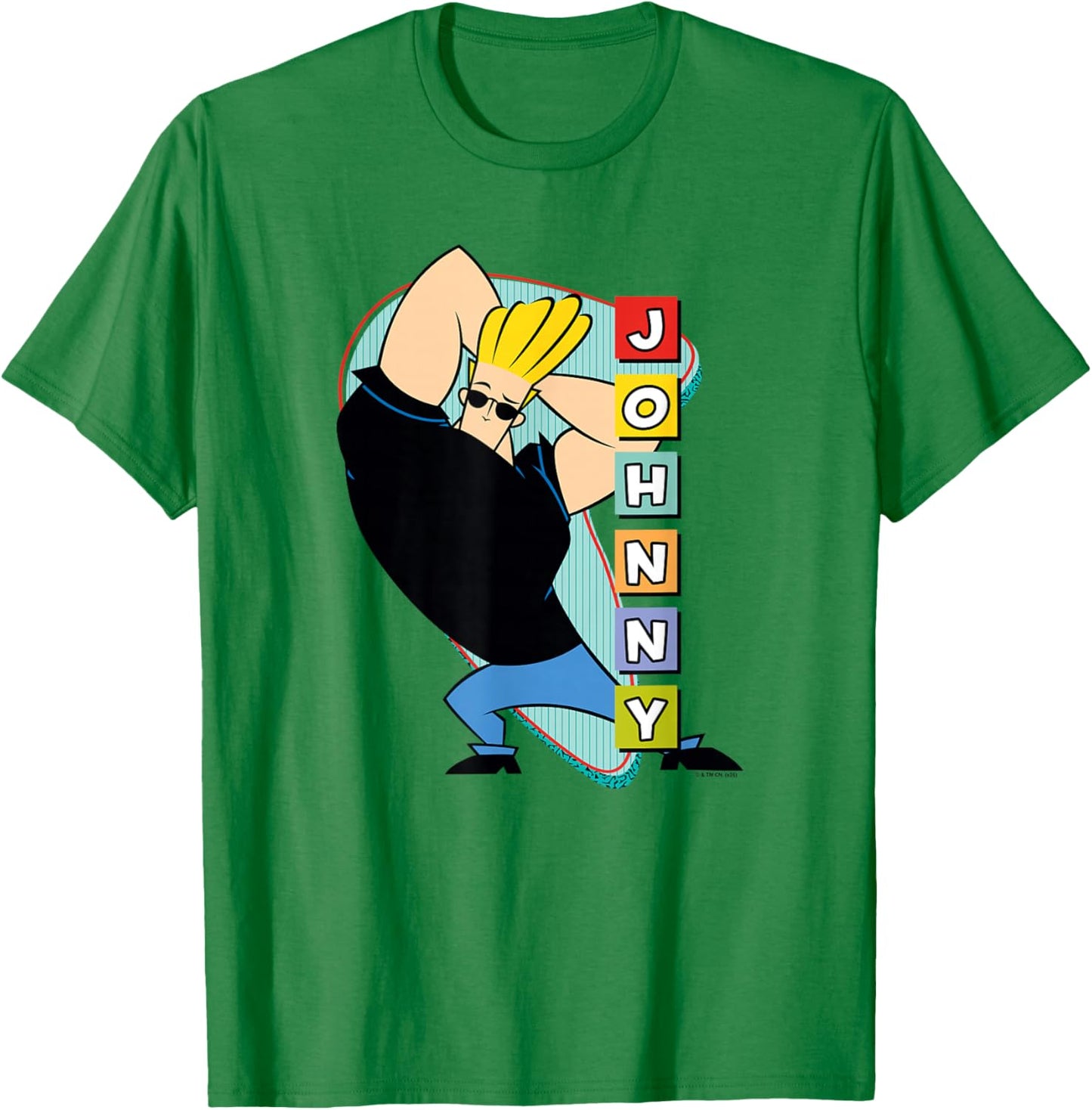 Retro Stacked Lettering Muscle Pose Cartoon T-Shirt - T-Shirt | Irish Green