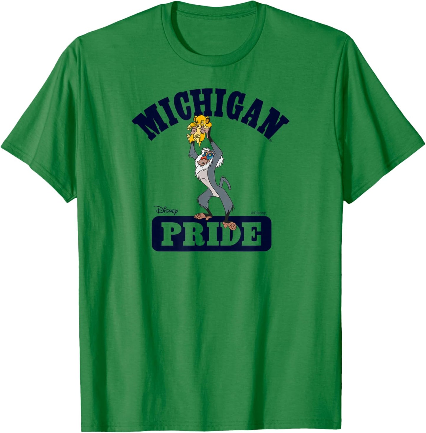 Michigan Wolverines Lion King Pride Gray Officially Licensed T-Shirt - T-Shirt | Irish Green
