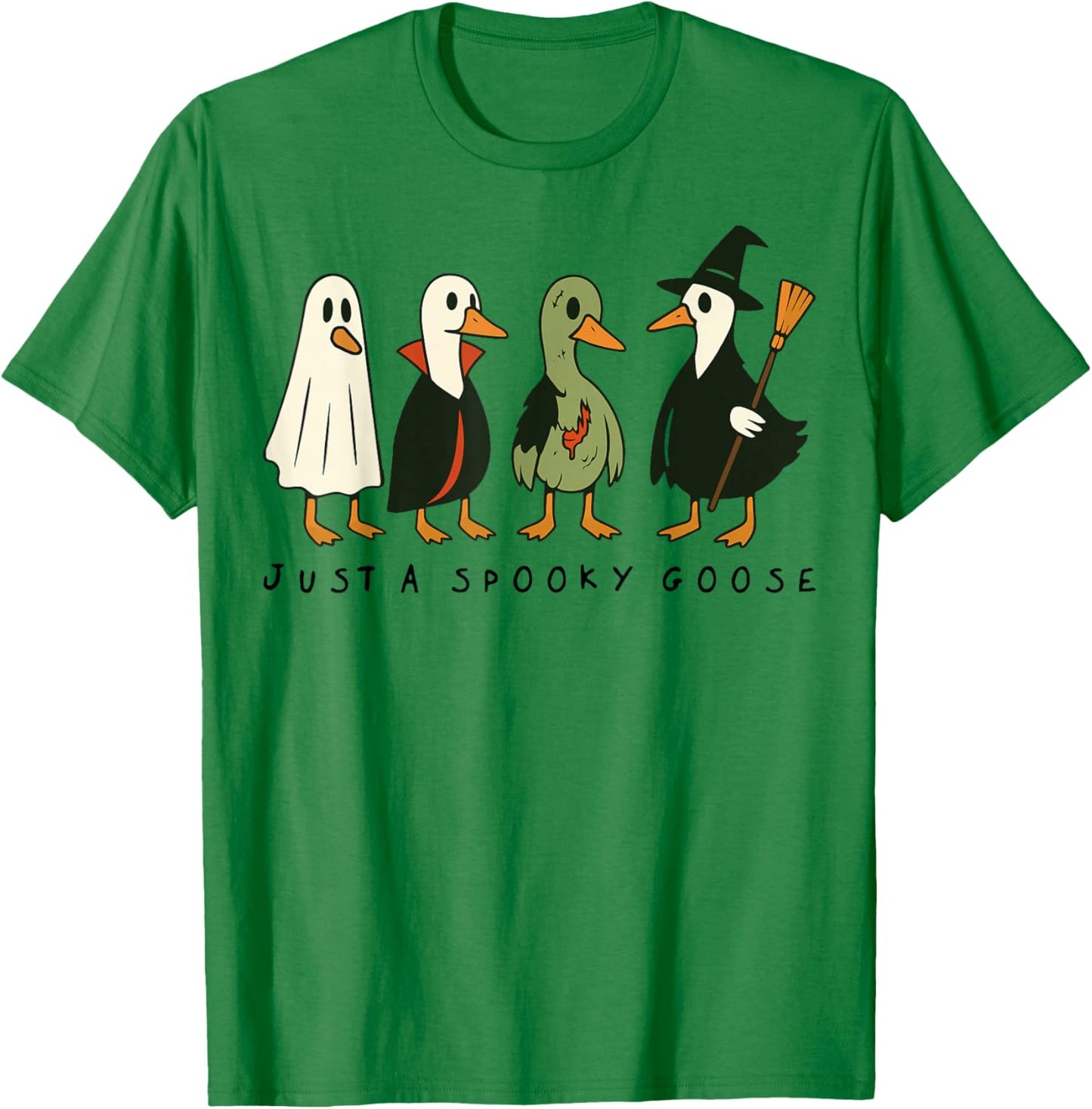 Just A Spooky Goose Halloween Silly Goose Funny Halloween T-Shirt - T-Shirt | Irish Green