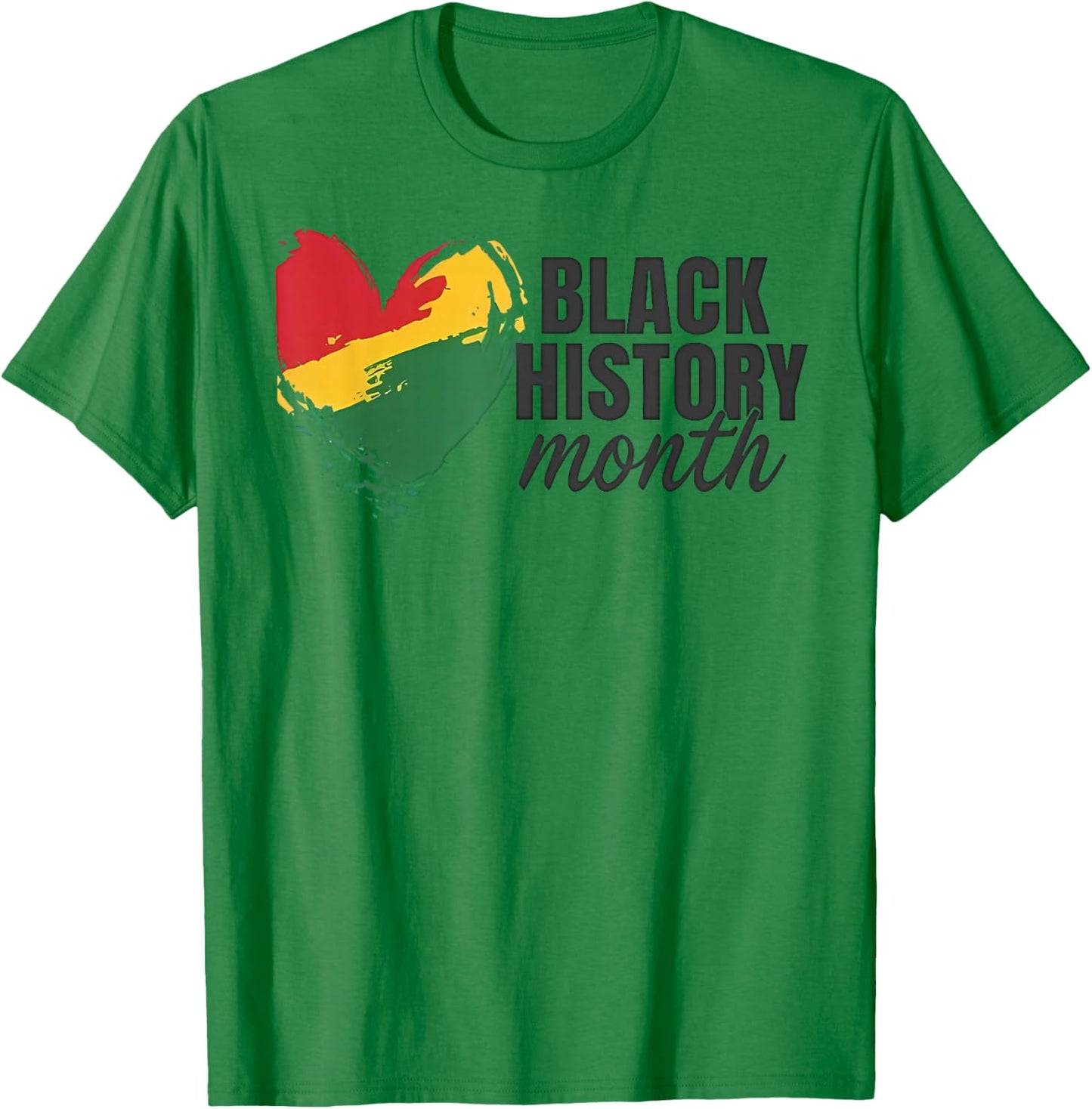 Black History Month Heart African American Men Women Kids T-Shirt - T-Shirt | Irish Green