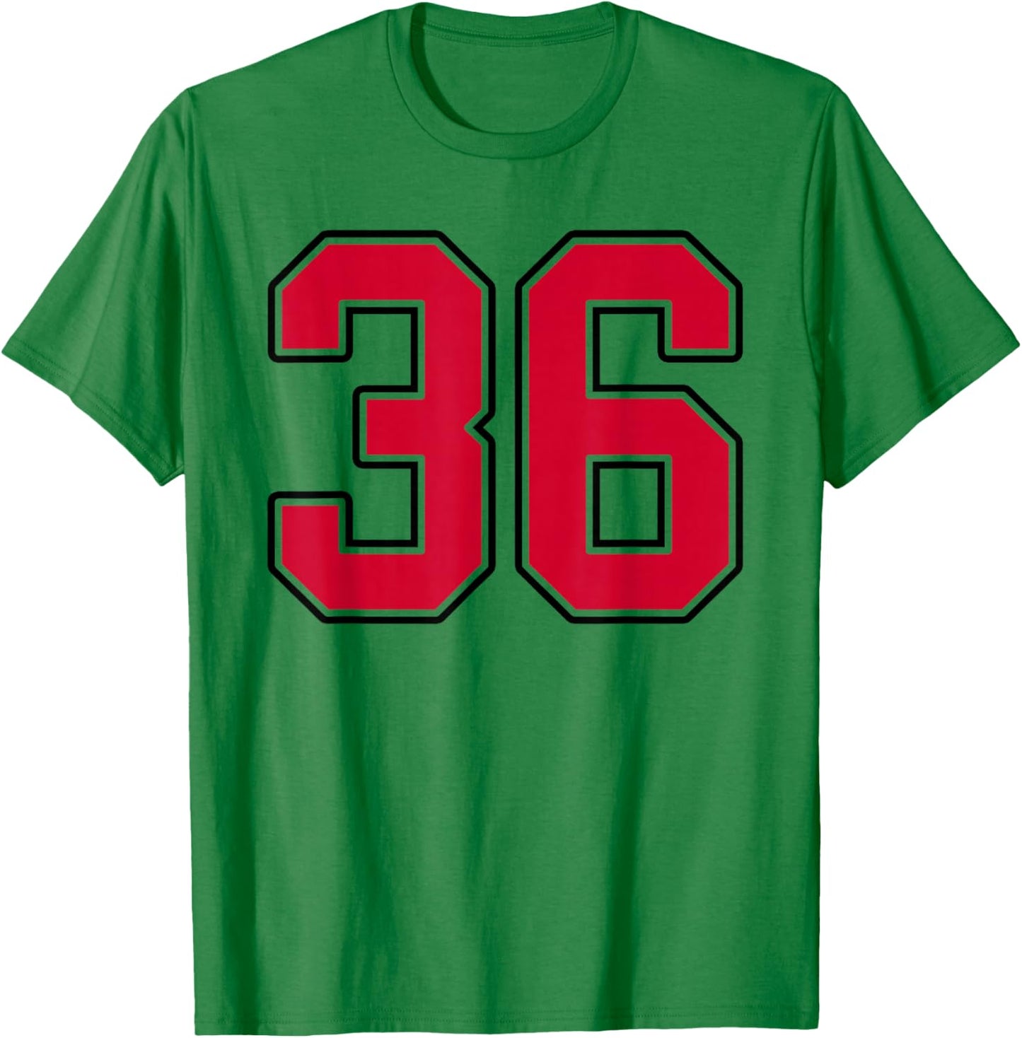 Red and Black Number 36 Jersey Player Uniform #36 T-Shirt - T-Shirt | Irish Green