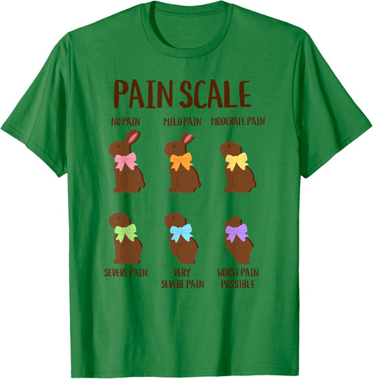 Easter Bunny Pain Scale Chart, Funny Registered Nurse Humor T-Shirt - T-Shirt | Irish Green
