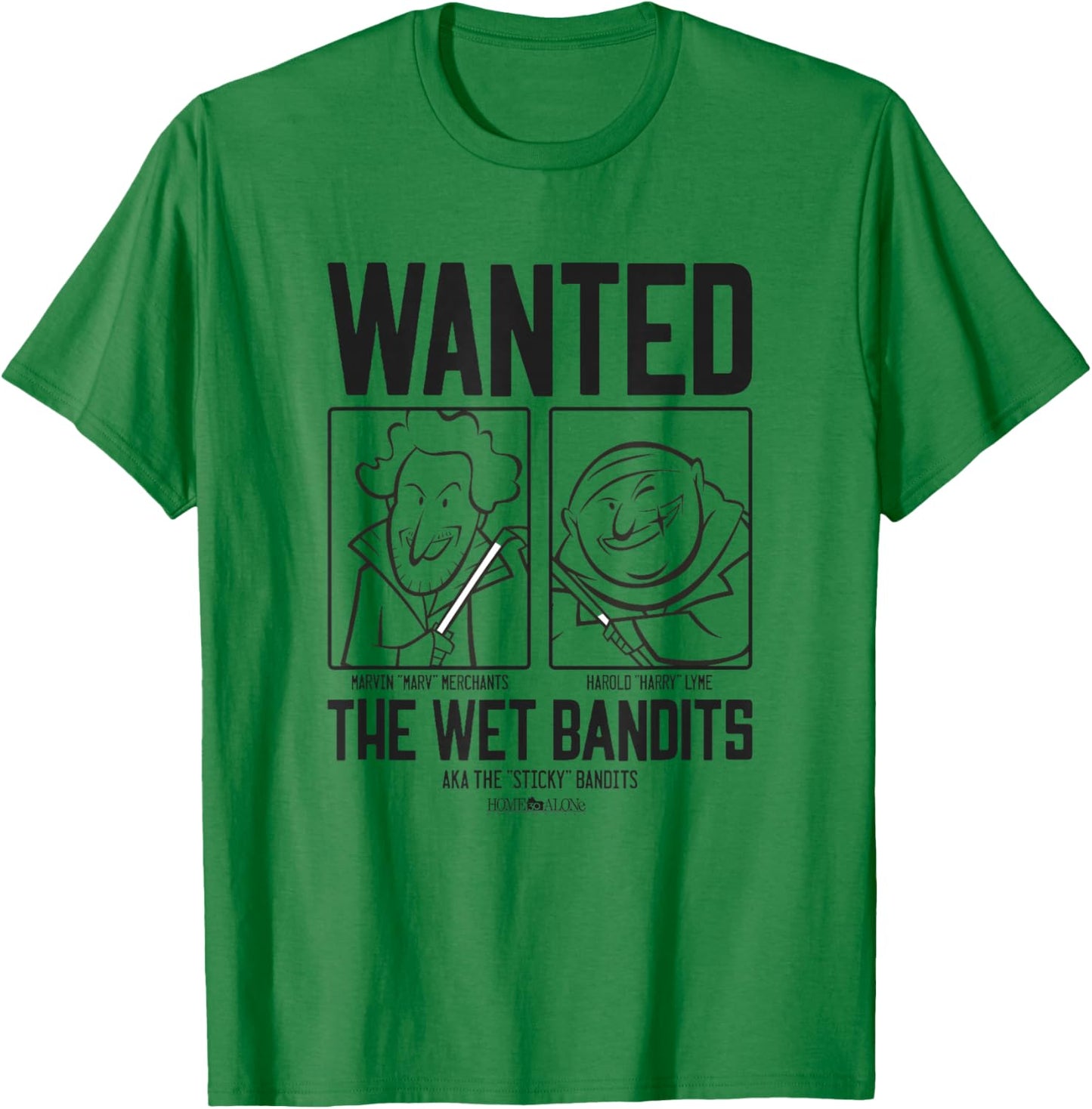 Home Alone Sketch Style Wet Bandits Poster T-Shirt - T-Shirt | Irish Green