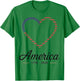 Flag Heart 1776 2026 July 4th 250th Birthday T-Shirt - T-Shirt | Irish Green