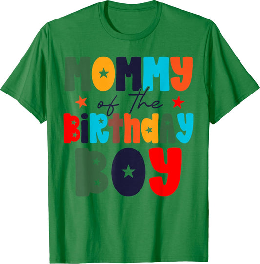 Mom of The Birthday Boy Matching Family Birthday Party T-Shirt - T-Shirt | Irish Green