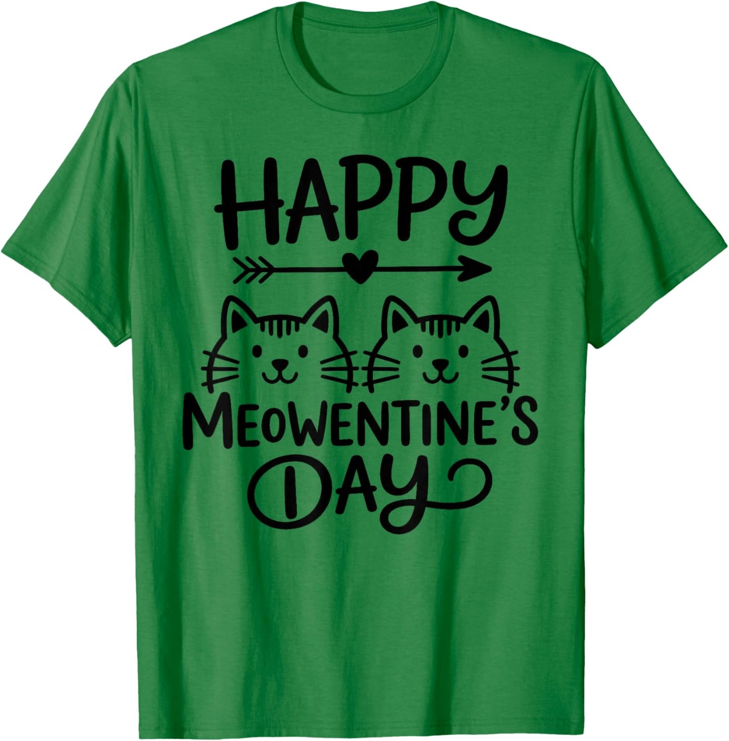 Happy Meowentine's Day Valentine T-Shirt - T-Shirt | Irish Green