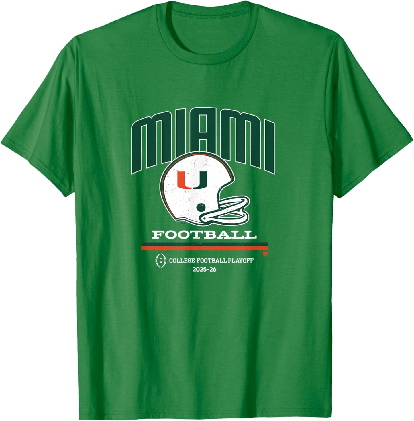 Miami Hurricanes 2025 College Football Playoff Retro Helmet T-Shirt - T-Shirt | Irish Green