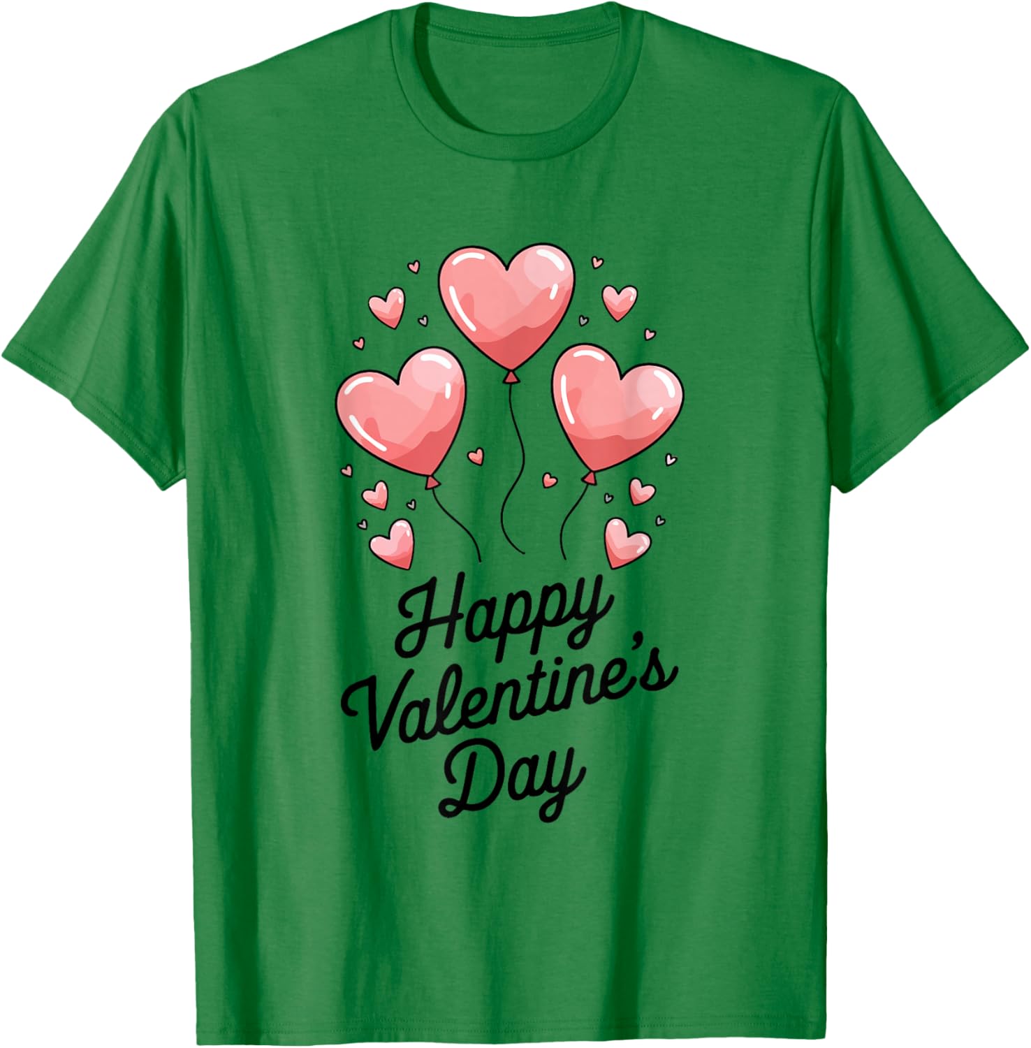 Valentine's Day Heart Shaped Balloons Whimsical Cute T-Shirt - T-Shirt | Irish Green