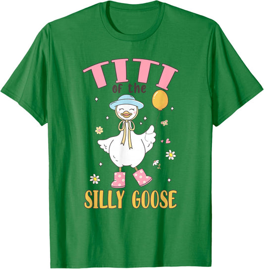 Titi of The Silly Goose First Birthday Family Matching T-Shirt - T-Shirt | Irish Green