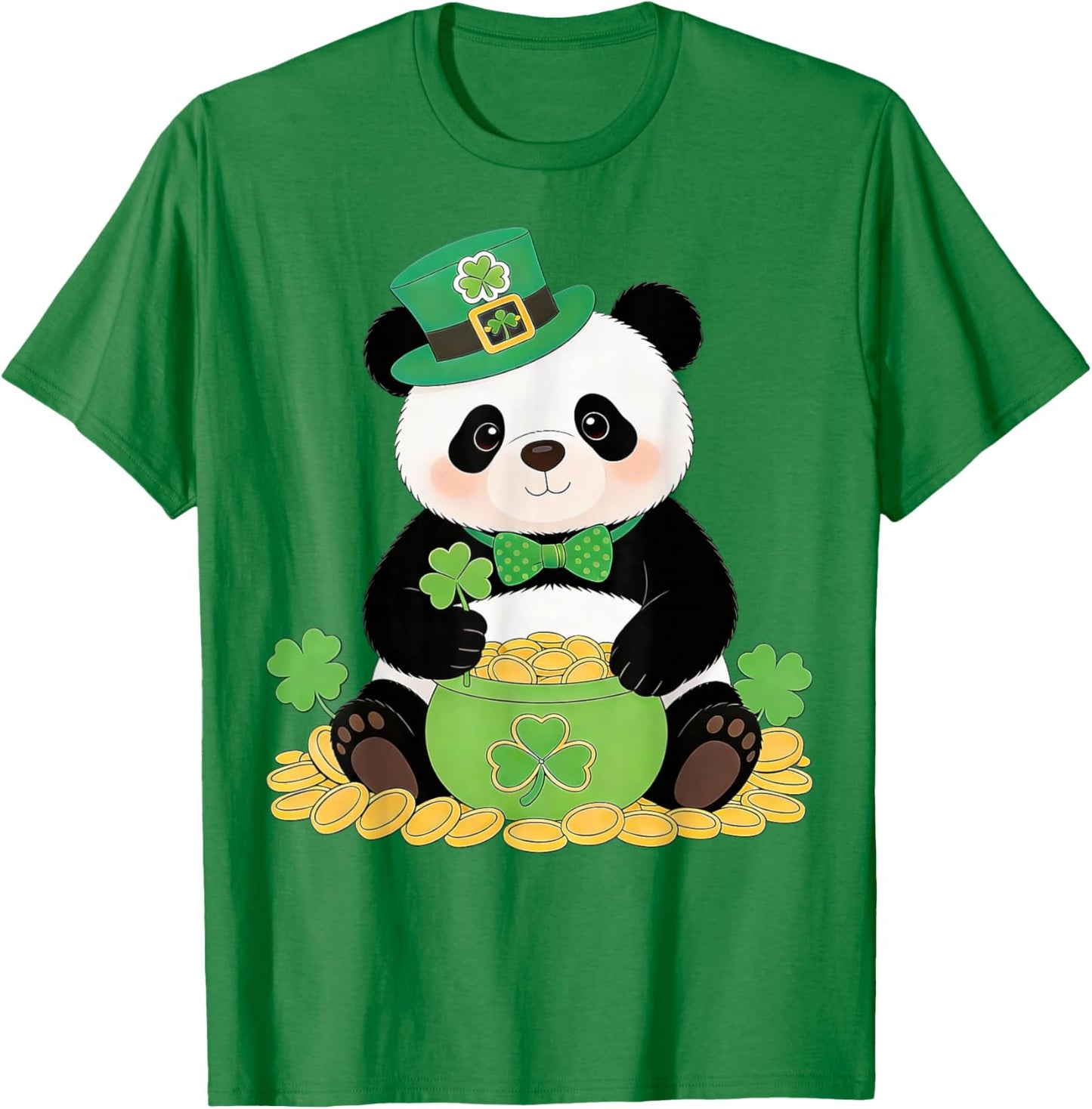 Panda St. Patrick’s Day Irish Shamrock Leprechaun Funny T-Shirt - T-Shirt | Irish Green