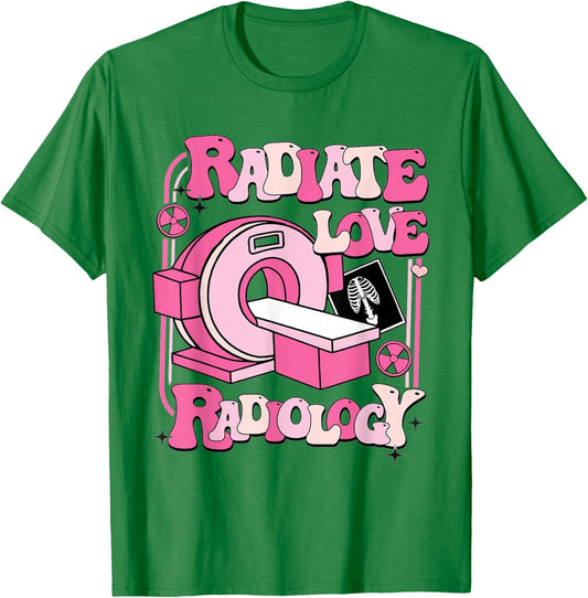 Valentine Radiology RAD Tech A Work of Heart X-ray Tech T-Shirt - T-Shirt | Irish Green