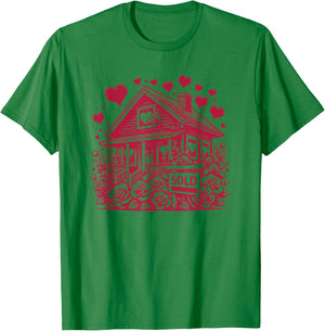 Real Estate Valentine's Day Realtor Cute House and Flowers T-Shirt - T-Shirt | Irish Green