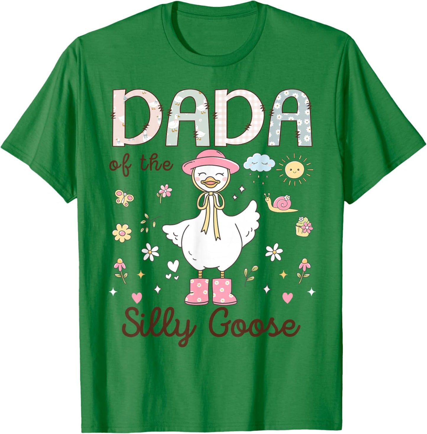 Dada of The Silly Goose First Birthday Girl Family T-Shirt - T-Shirt | Irish Green