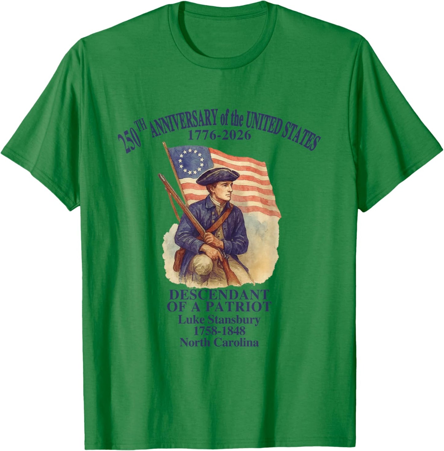 250 Years of America 1776-2026 Patriotic Semiquincentennial T-Shirt - T-Shirt | Irish Green