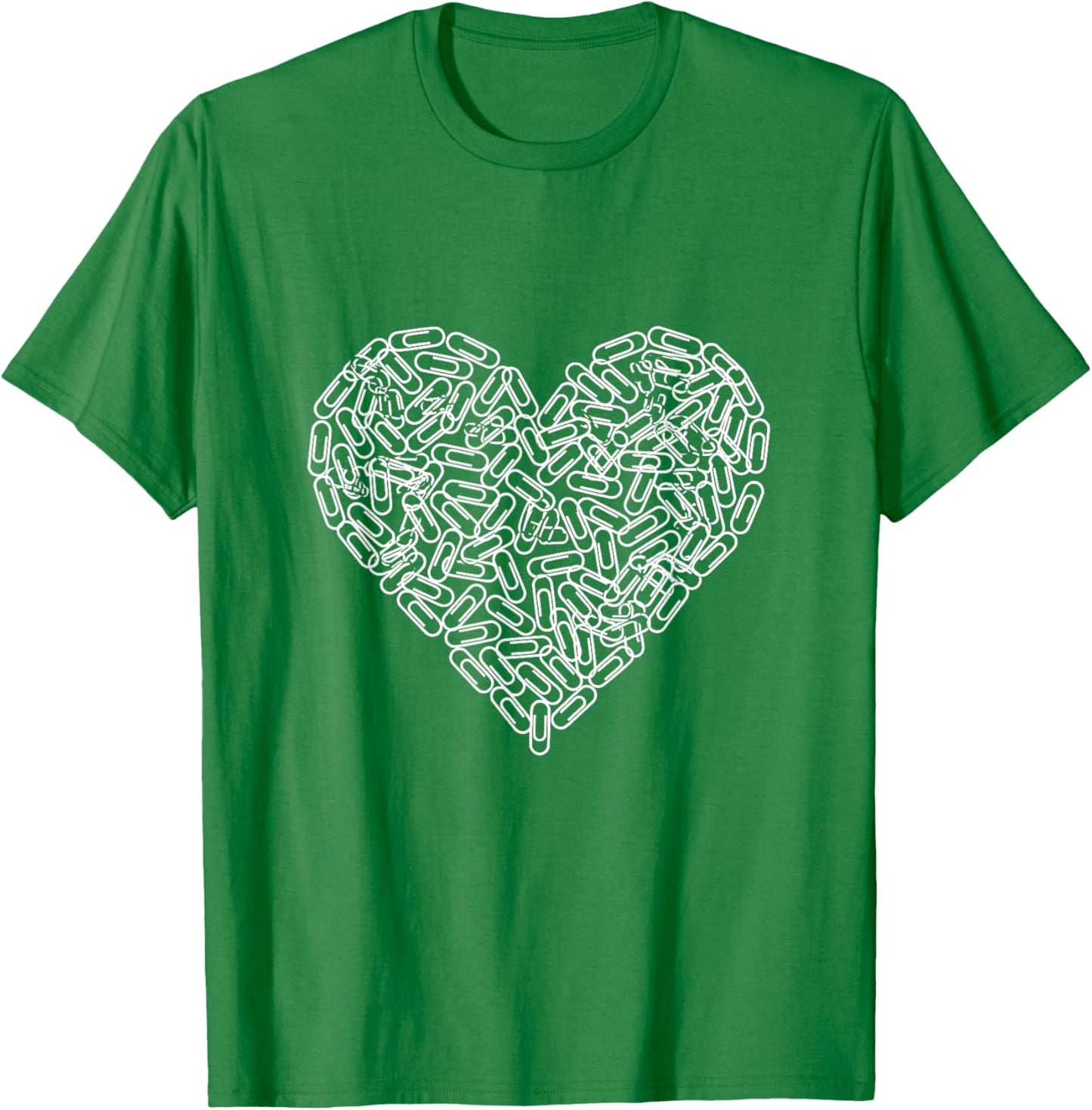 Paper Clip Heart Teacher School Cute Valentines Days T-Shirt - T-Shirt | Irish Green
