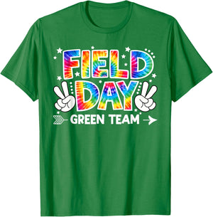 Field Day Green Team Peace Hand Tie Dye Men Women Kid T-Shirt - T-Shirt | Irish Green