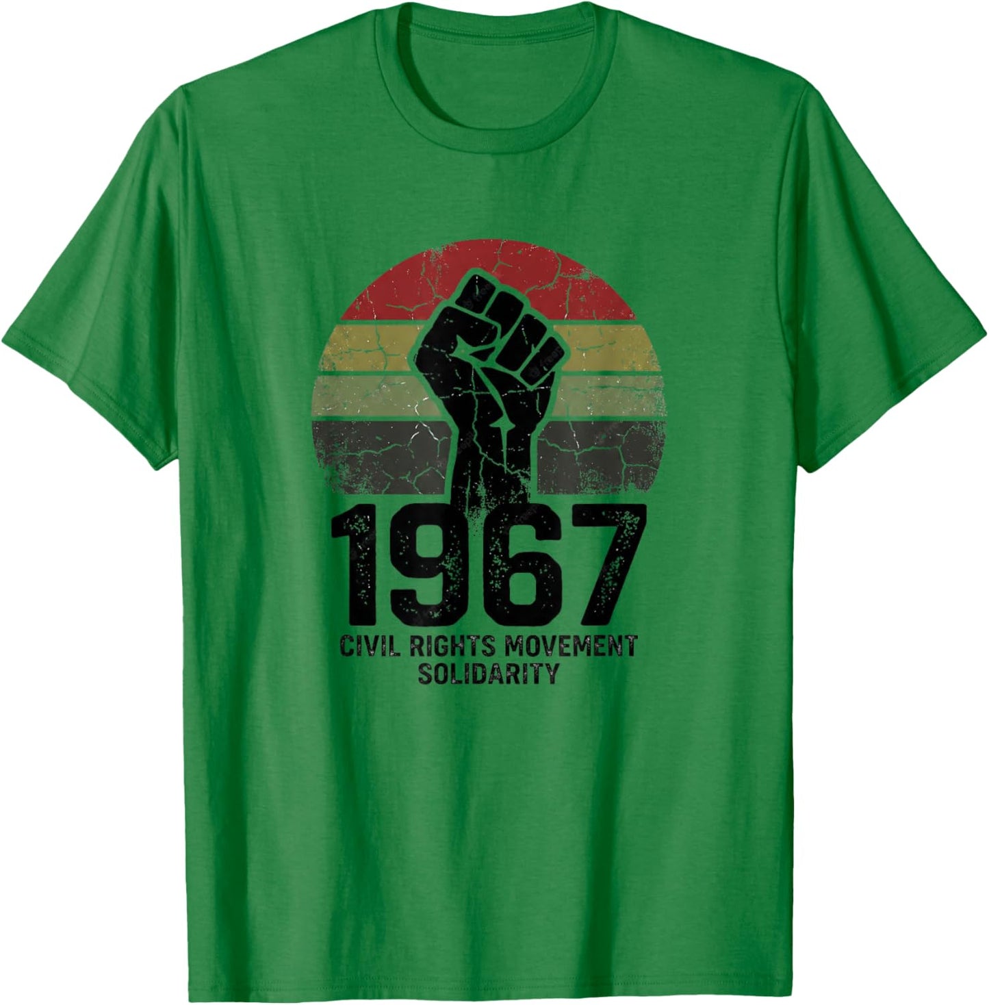 Black History Month 1967 Civil Rights Power Fist T-Shirt - T-Shirt | Irish Green