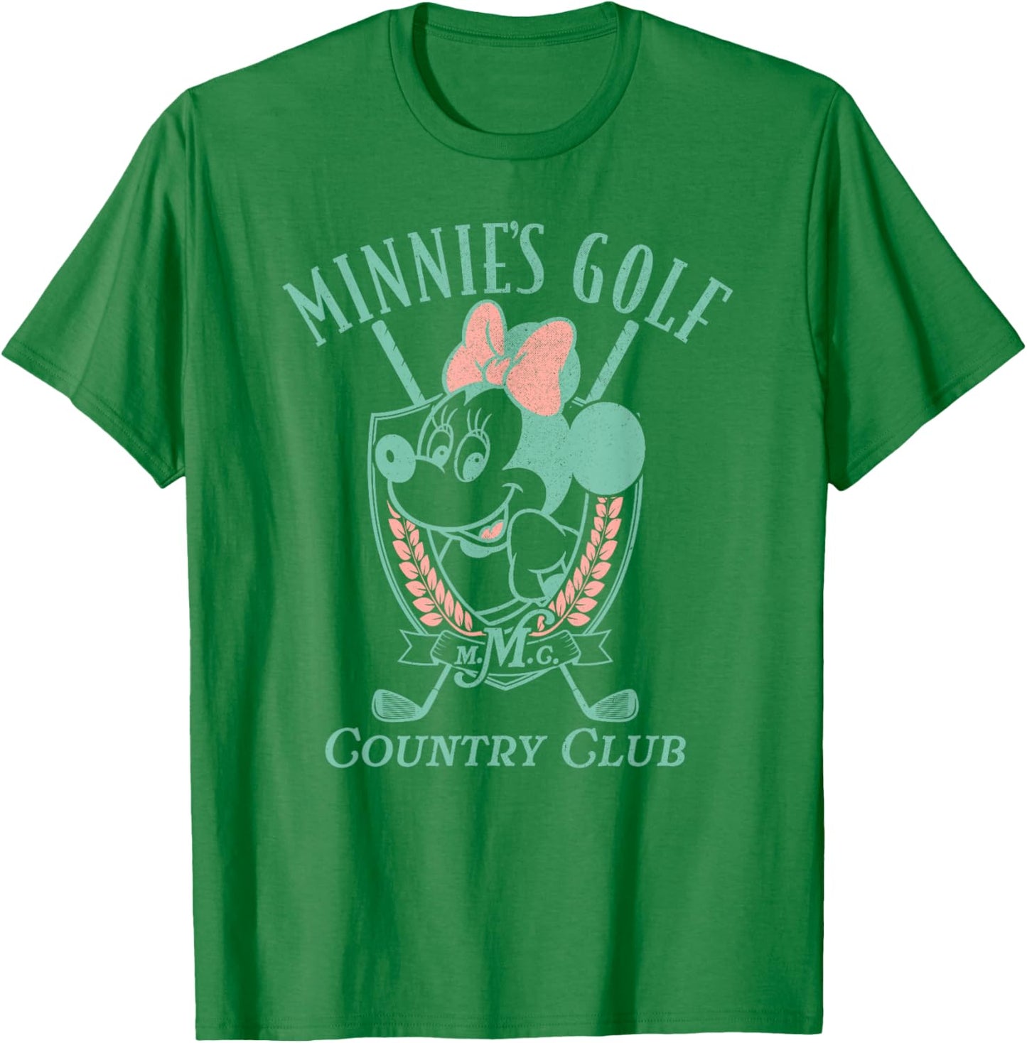Disney Minnie Mouse Golf Country Club Distressed Portrait T-Shirt - T-Shirt | Irish Green