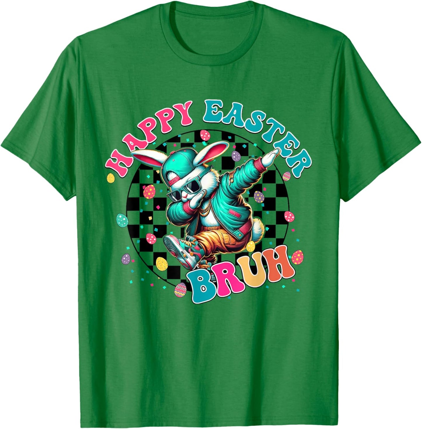 Happy Easter Bruh Dabbing Bunny Egg Hunt Kids Boys T-Shirt - T-Shirt | Irish Green