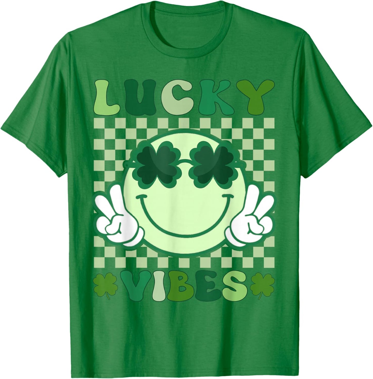 Groovy St Patricks Day Shirts Men Kids Lucky Vibes T-Shirt - T-Shirt | Irish Green