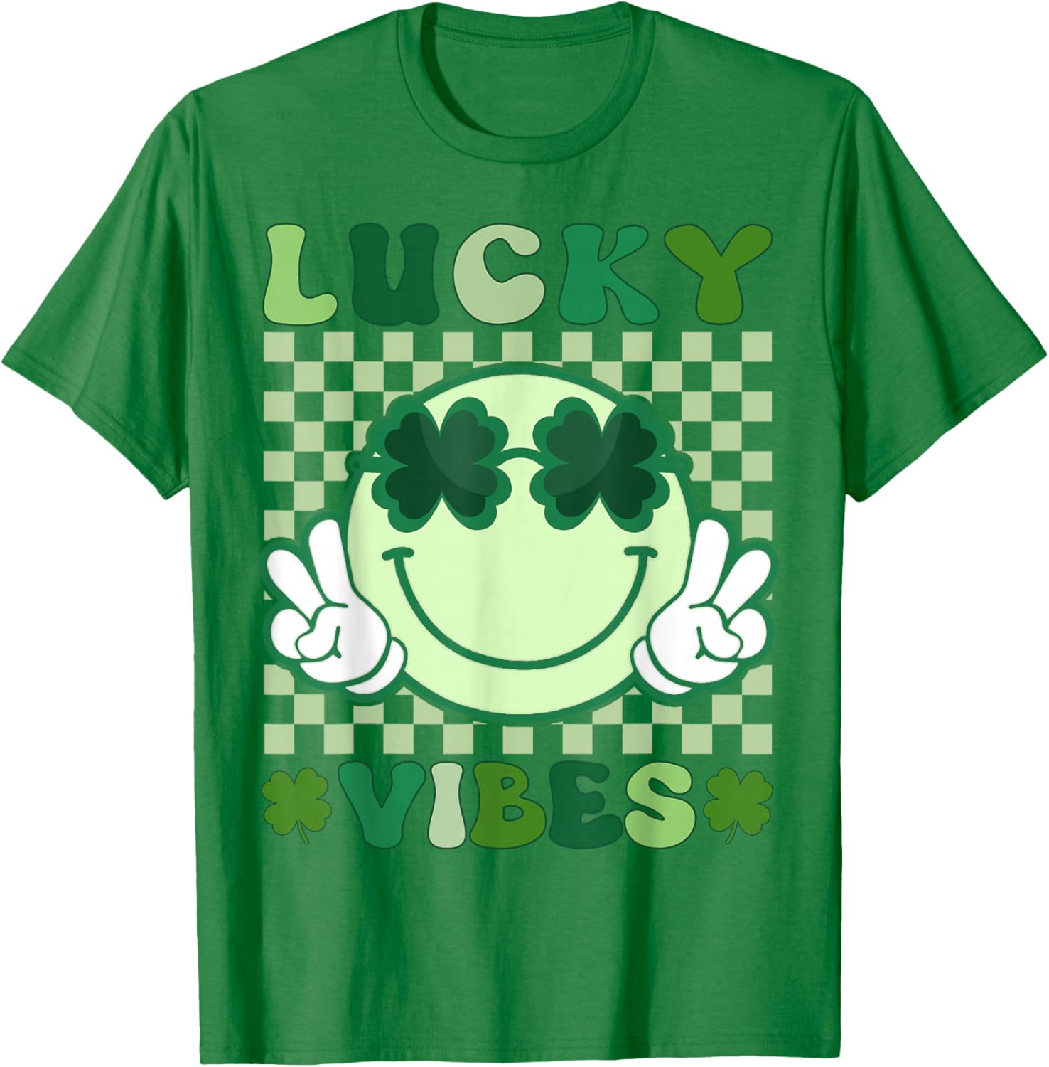 Groovy St Patricks Day Shirts Men Kids Lucky Vibes T-Shirt - T-Shirt | Irish Green