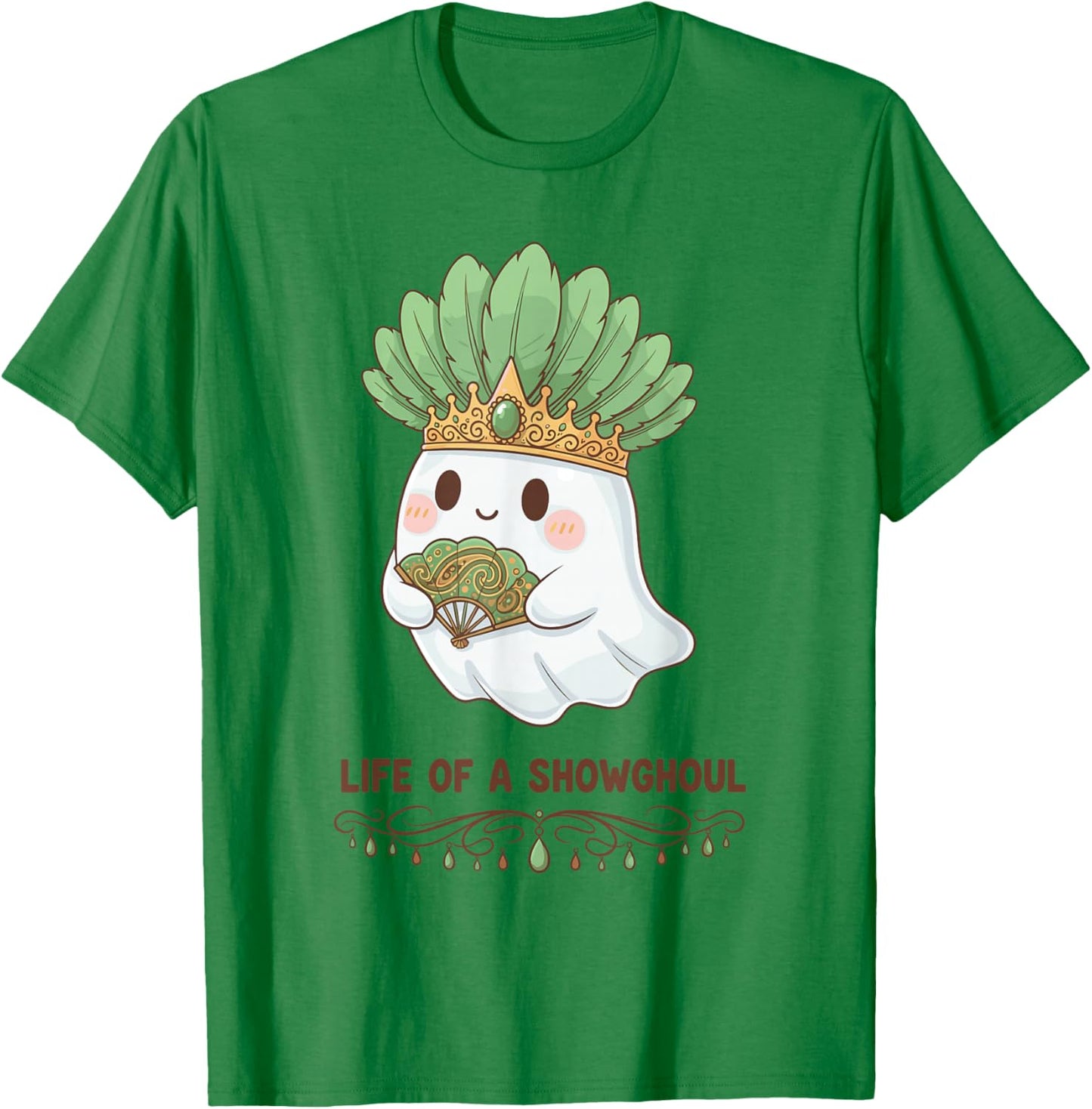 Life of a Showghoul Cute Kawaii Ghost Showgirl Design T-Shirt - T-Shirt | Irish Green