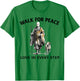 Retro Peace Walking Monks & Dog Minimalist Zen Art T-Shirt - T-Shirt | Irish Green