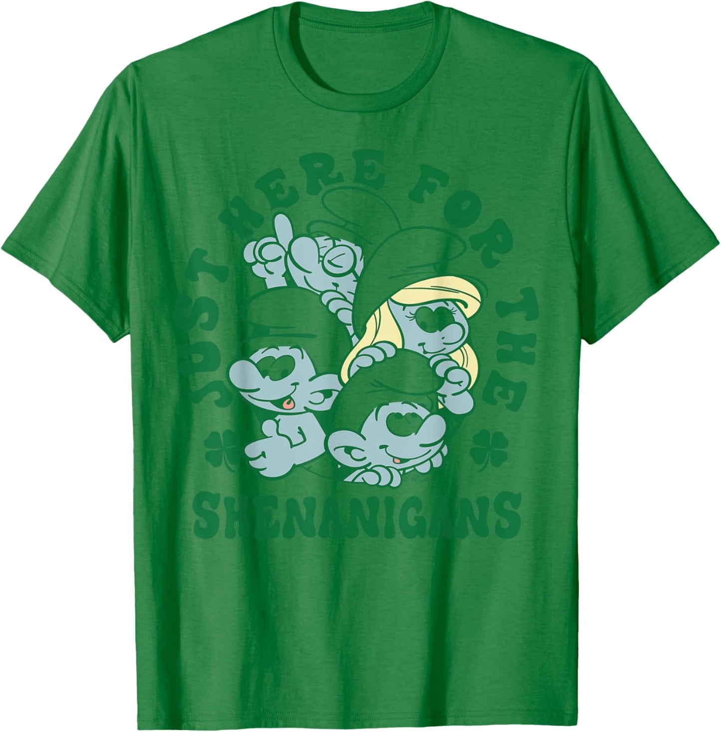 The Smurfs St. Patrick's Day Just Here for The Shenanigans T-Shirt - T-Shirt | Irish Green