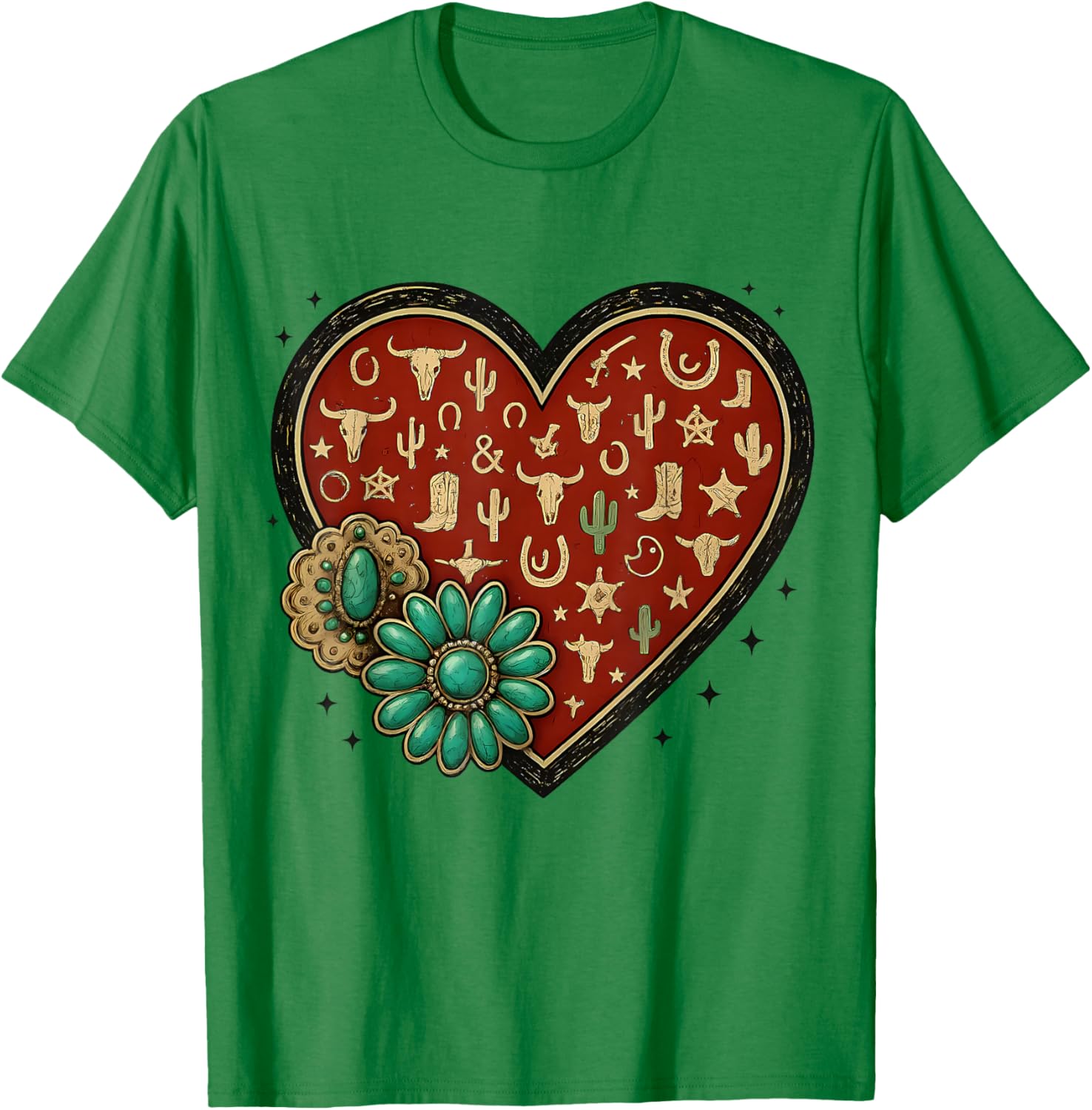 Howdy Valentine Rodeo Western Country Southern Men Women Kid T-Shirt - T-Shirt | Irish Green