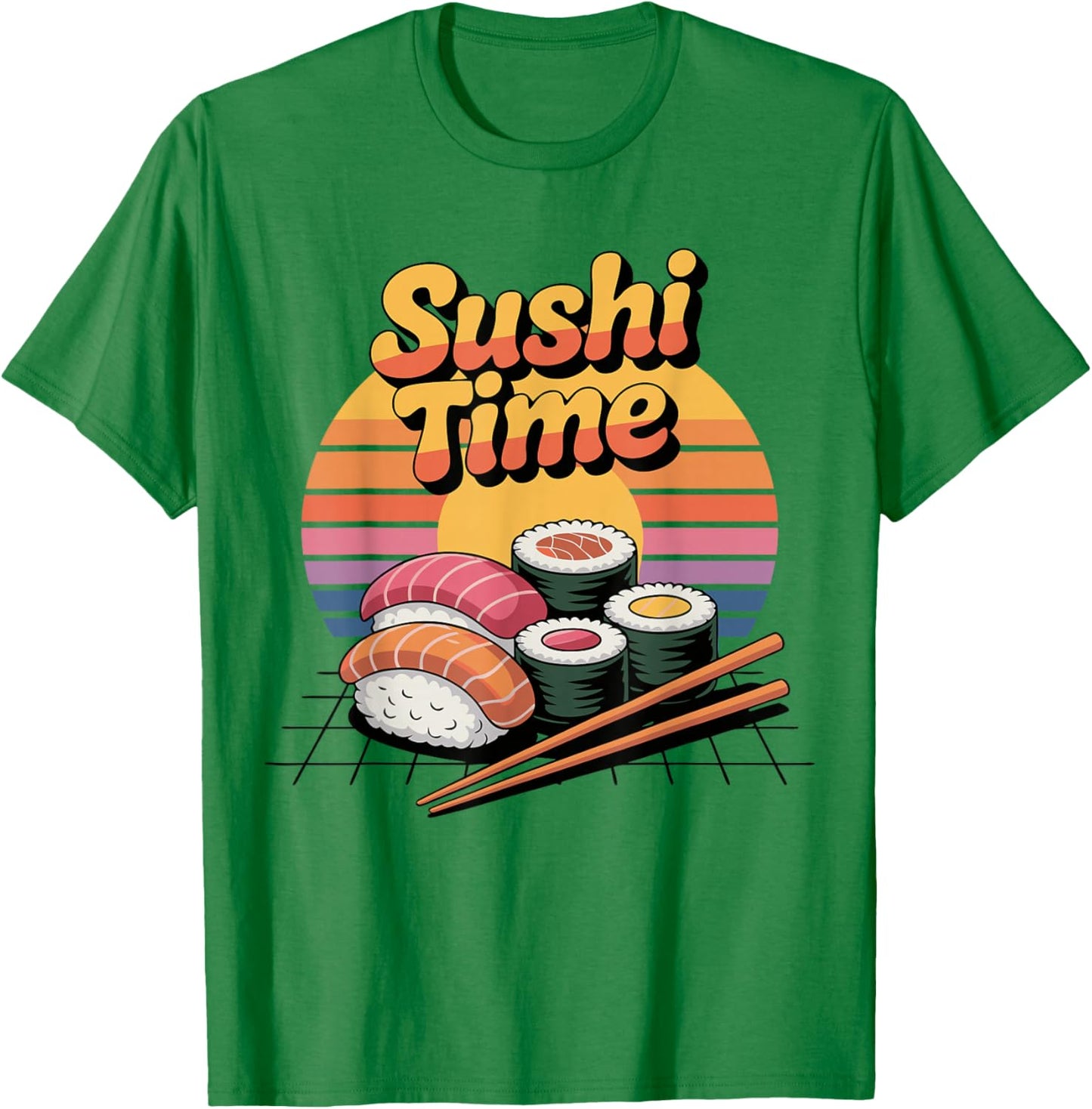 Sushi Time Cool Japanese Food Retro Sushi T-Shirt - T-Shirt | Irish Green