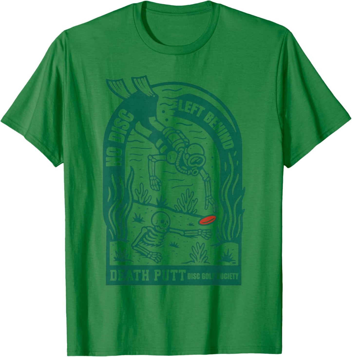 Vintage Disc Golf No Disc Left Behind Funny Disc Golf Meme T-Shirt - T-Shirt | Irish Green