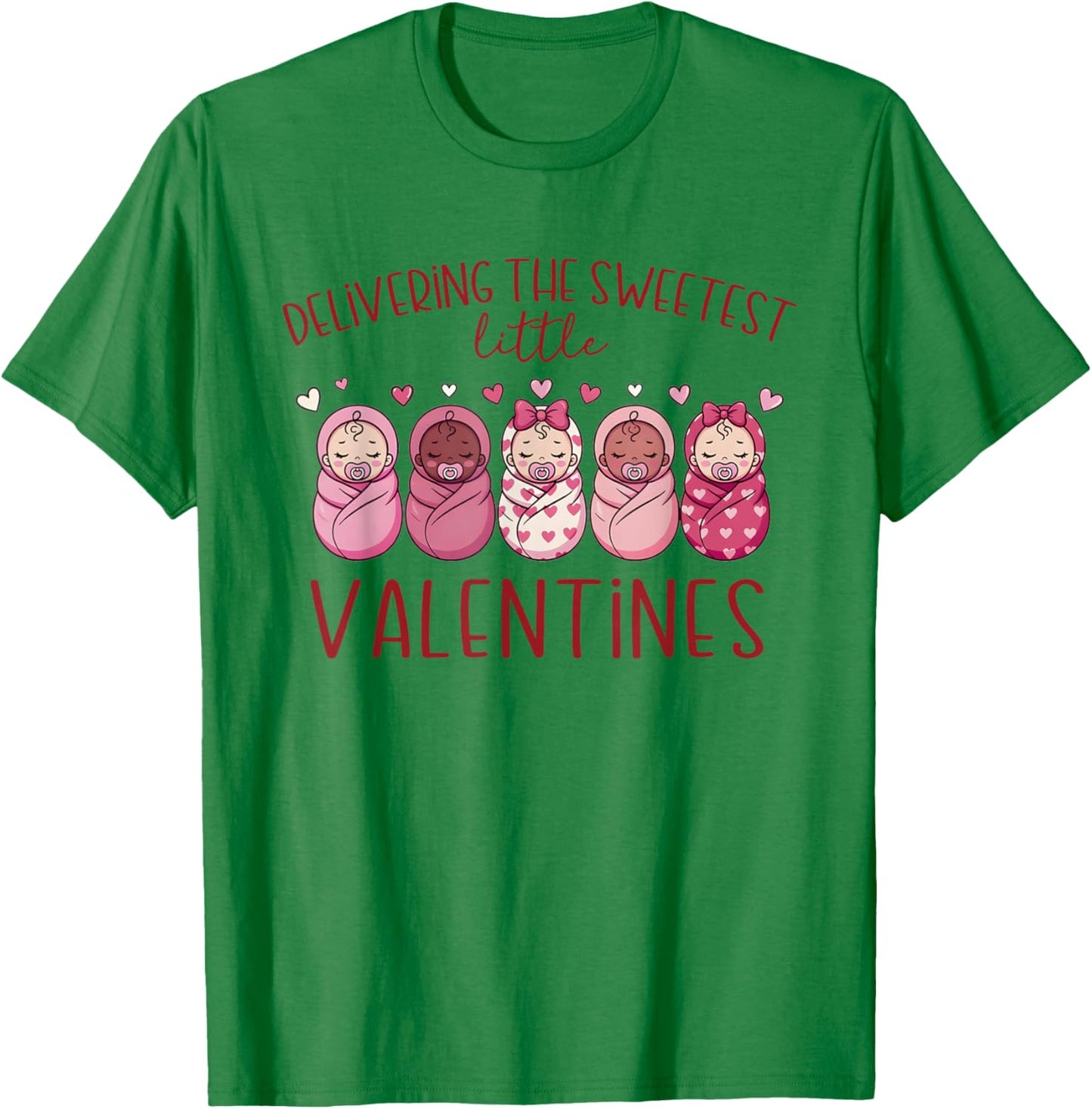 Women Labor and Delivery Nurse Valentine's Day L & D T-Shirt - T-Shirt | Irish Green