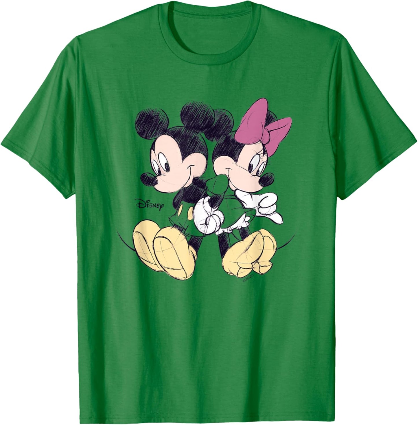 Disney Mickey and Friends Minnie Sketch Art T-Shirt - T-Shirt | Irish Green