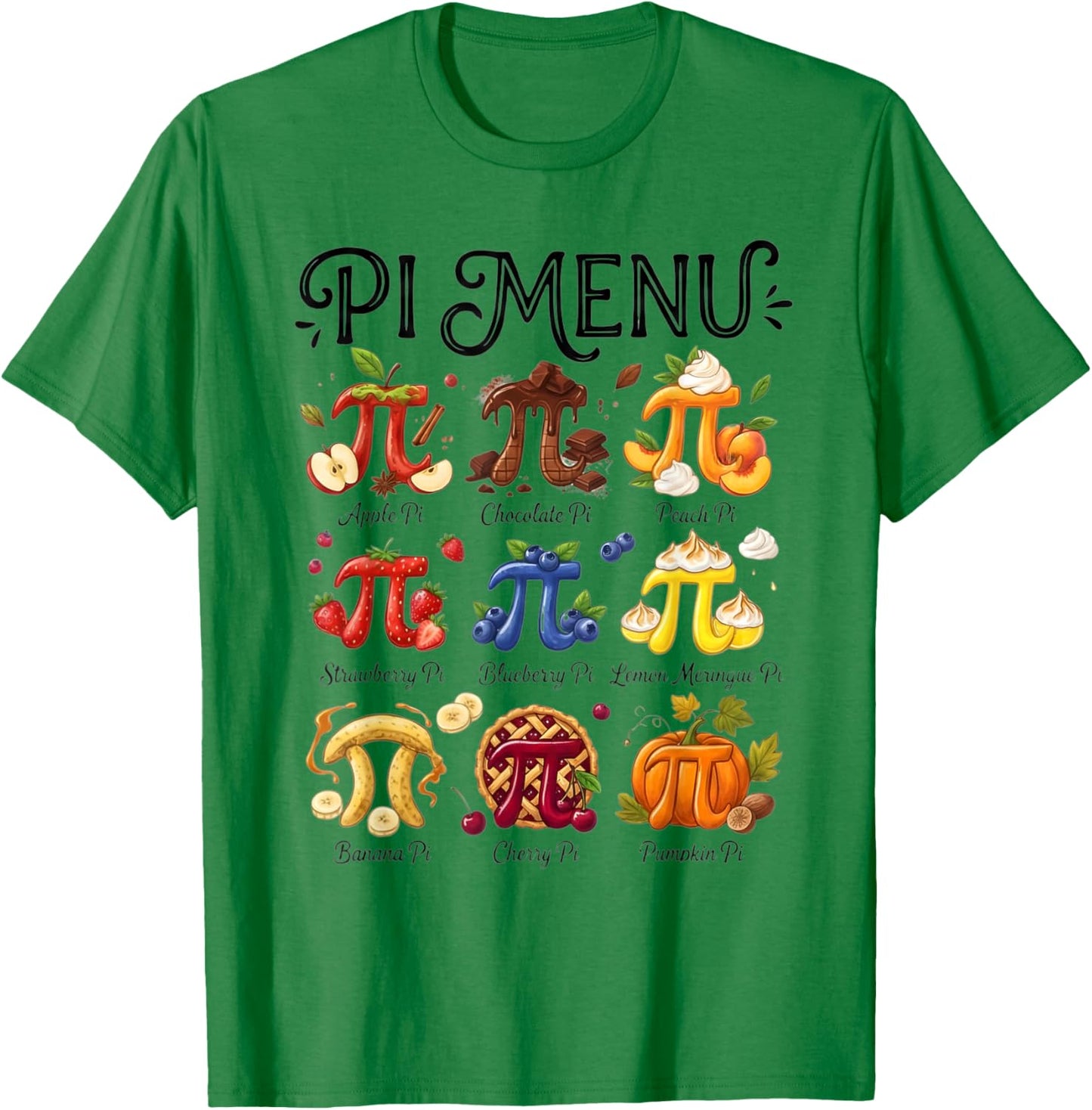 Pi Menu 3.14 Pi Symbol - Math Teacher Happy Pi Day T-Shirt - T-Shirt | Irish Green