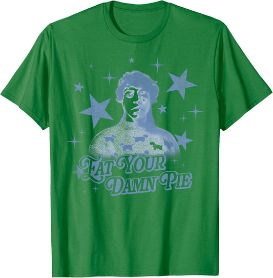 Stranger Things Eat Your Damn Pie Erica Shining Star Glimmer T-Shirt - T-Shirt | Irish Green