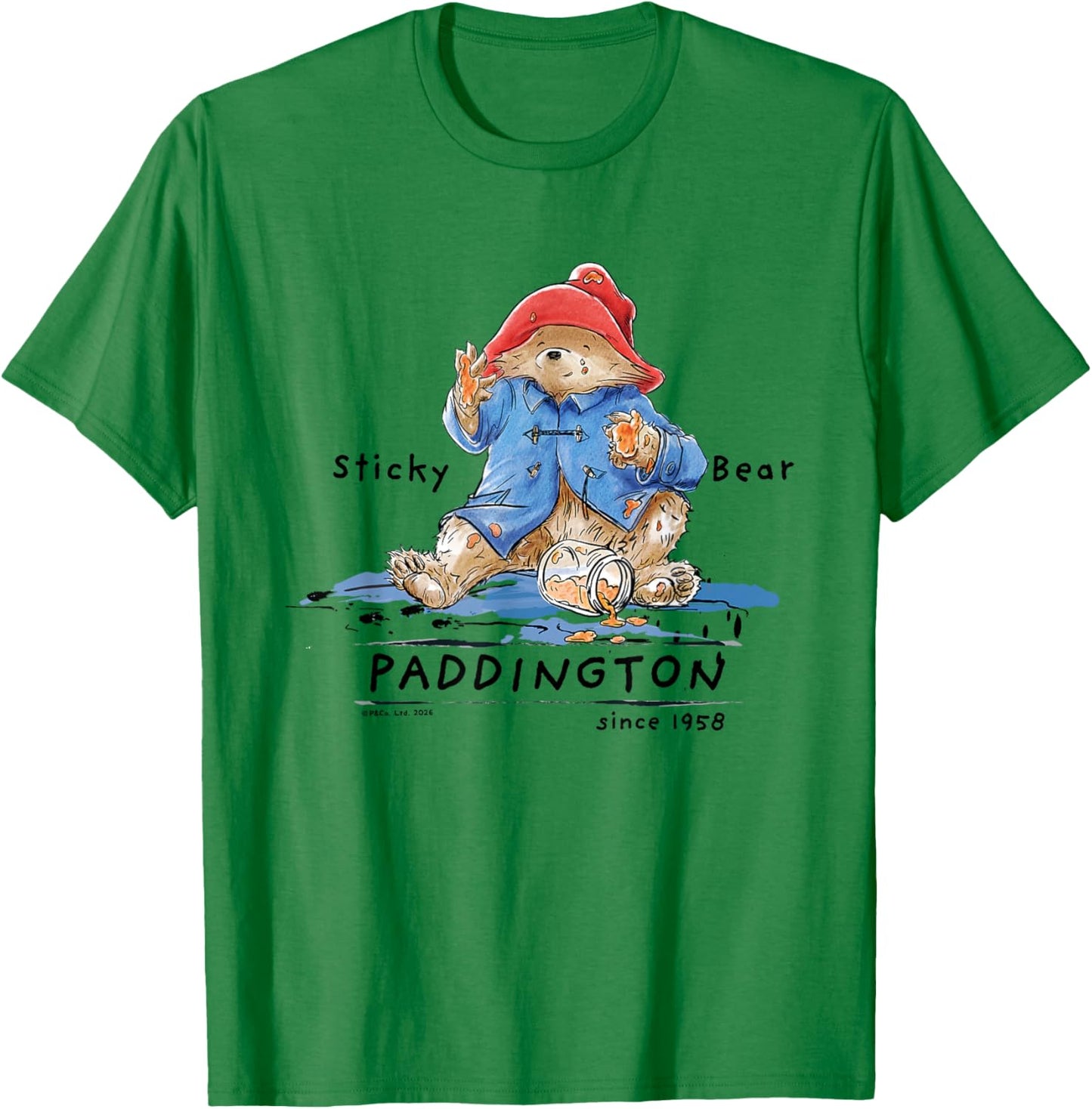 Paddington Sticky Bear Classic Illustration T-Shirt - T-Shirt | Irish Green