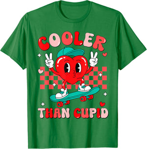 Cooler Than Cupid Valentines Day for Teens Kids Boys Girls T-Shirt - T-Shirt | Irish Green