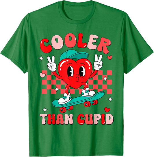 Cooler Than Cupid Valentines Day for Teens Kids Boys Girls T-Shirt - T-Shirt | Irish Green