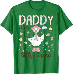Daddy of The Silly Goose First Birthday Girl Family T-Shirt - T-Shirt | Irish Green