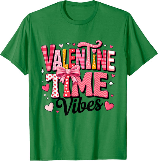 Valentine Vibes Happy Valentine Pink Bow Girl Kids T-Shirt - T-Shirt | Irish Green